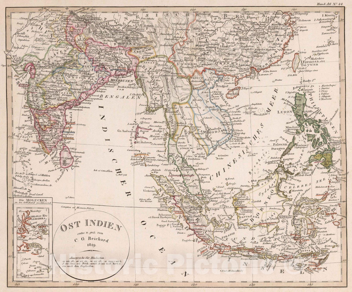 Historic Map : 1819 Ost Indien, 1819 - Vintage Wall Art