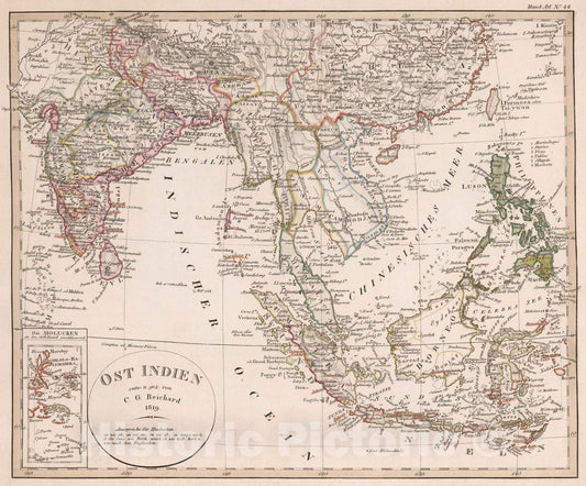 Historic Map : 1819 Ost Indien, 1819 - Vintage Wall Art