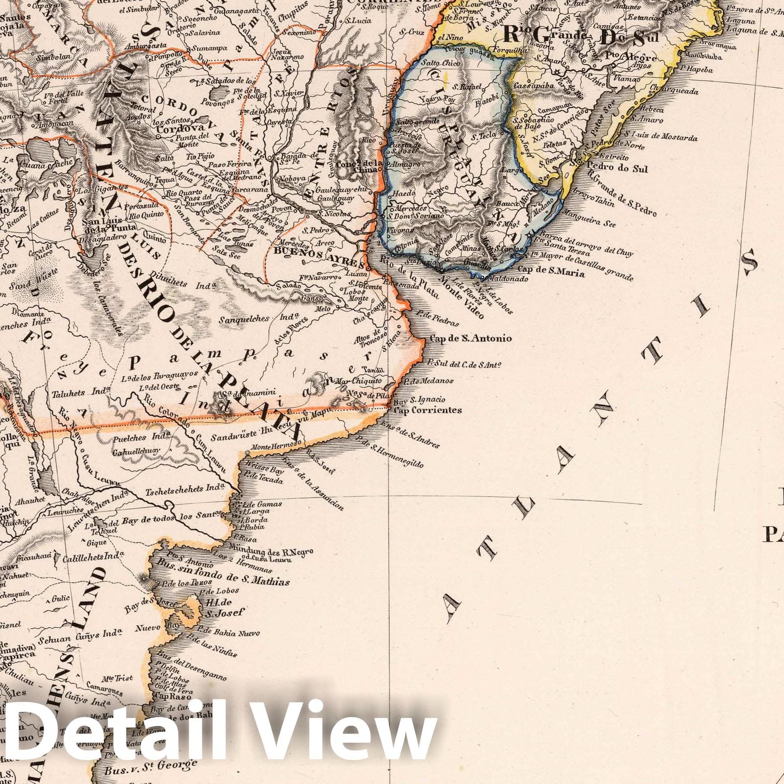 Southern South America: Bolivia, Brazil, Paraguay, La Plata States and Chile, 1831 - Historical Map Print