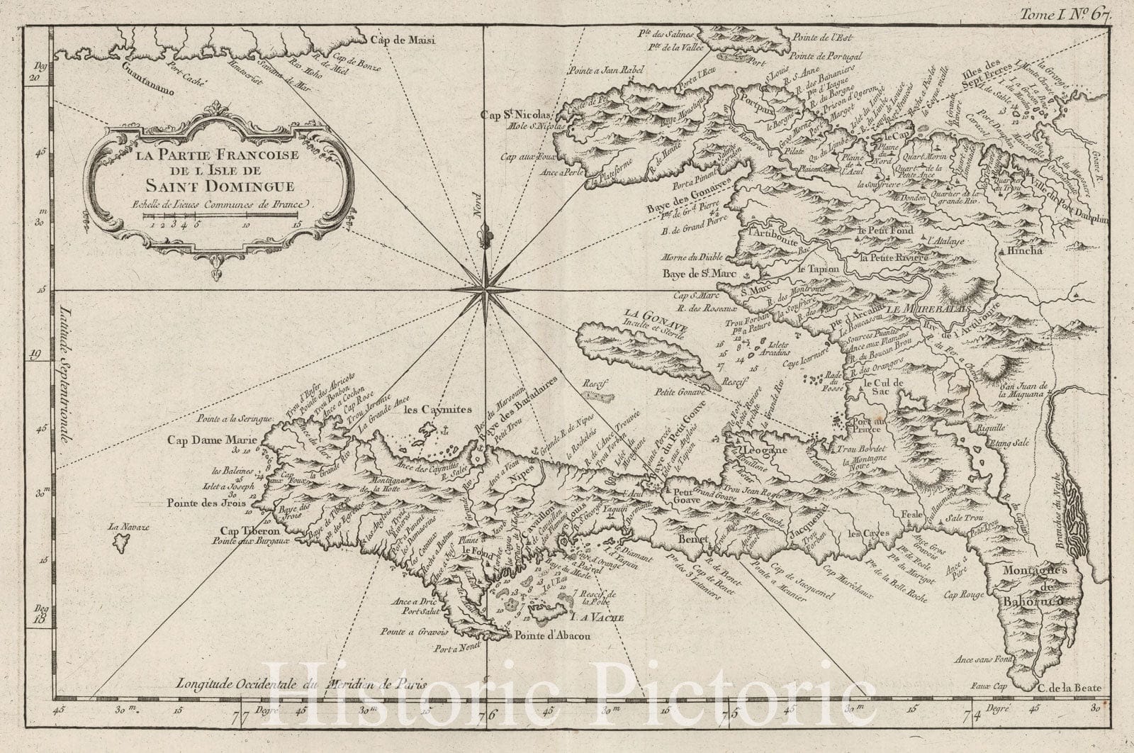 French Saint Domingue Nautical Chart 1764 - Historical Map Print