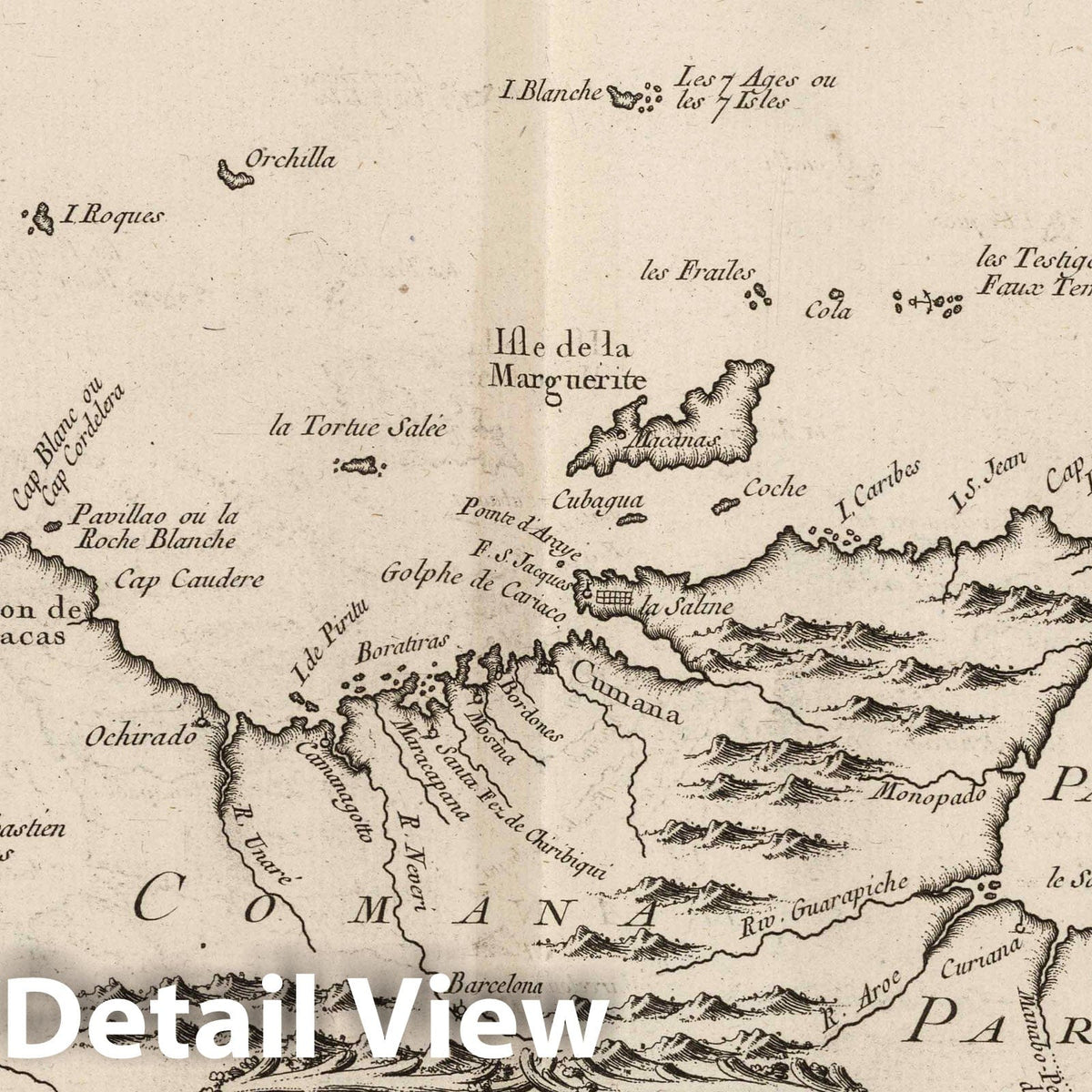 Caracas, Cumana, and Paria - Nautical Chart, 1764 - Bellin Historical Map Print