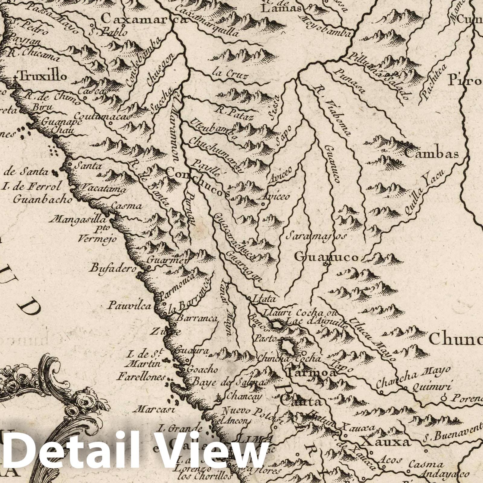 Peru and Lima - Nautical Chart, 1764 - Historical Map Print