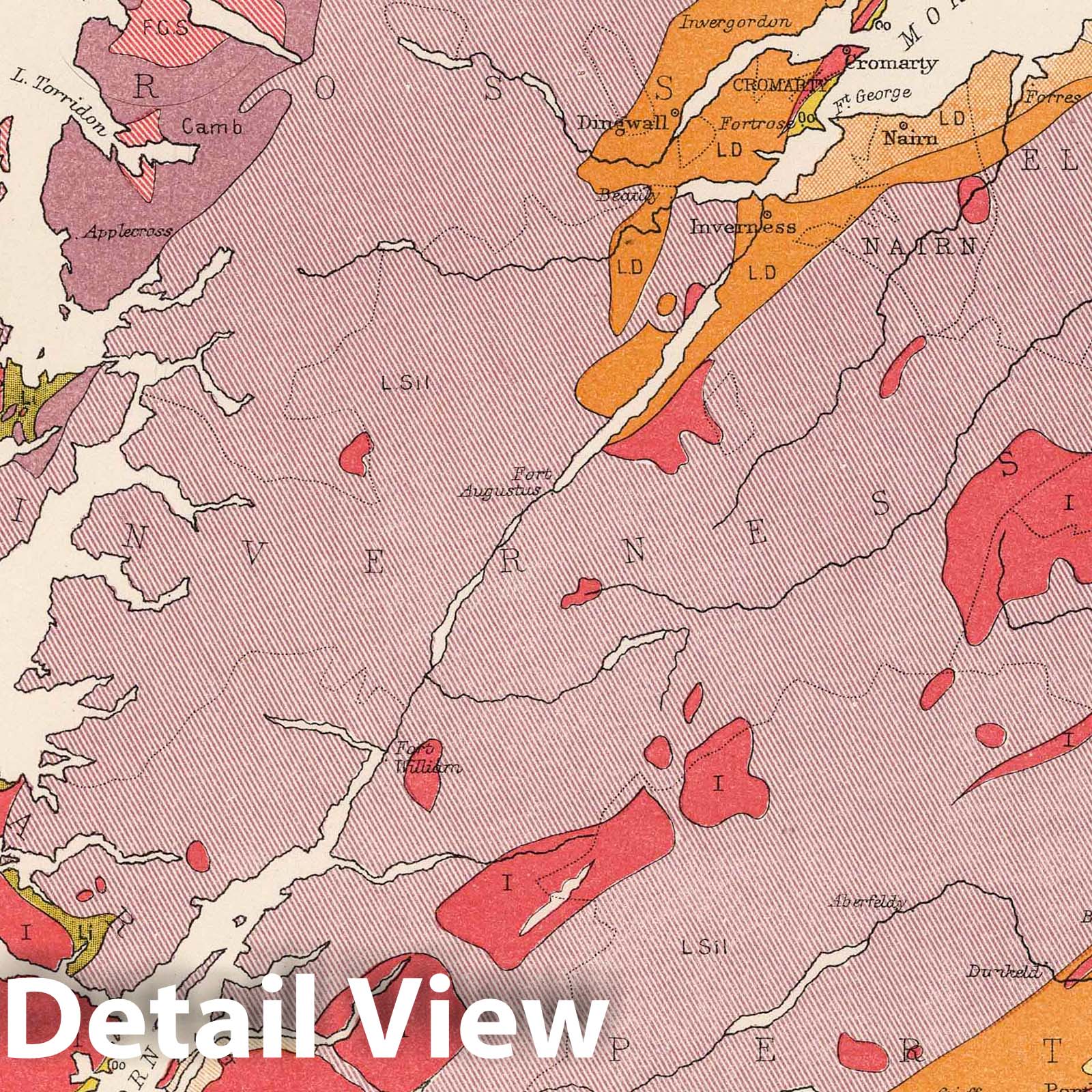 Scotland - Geological Formation, 1881 - Historical Map Print