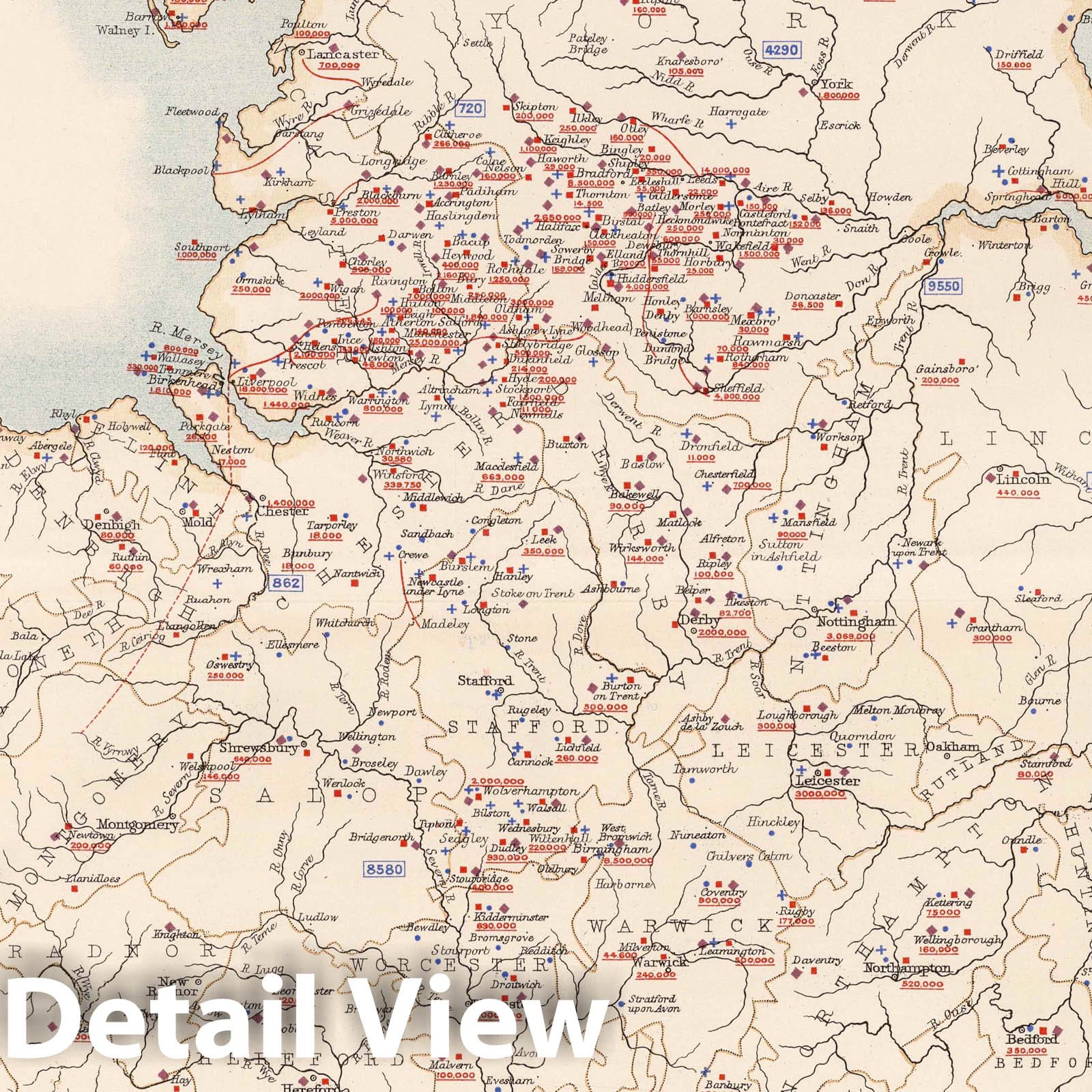 England and Wales, 1881 - Historical Map Print - Statistical Atlas