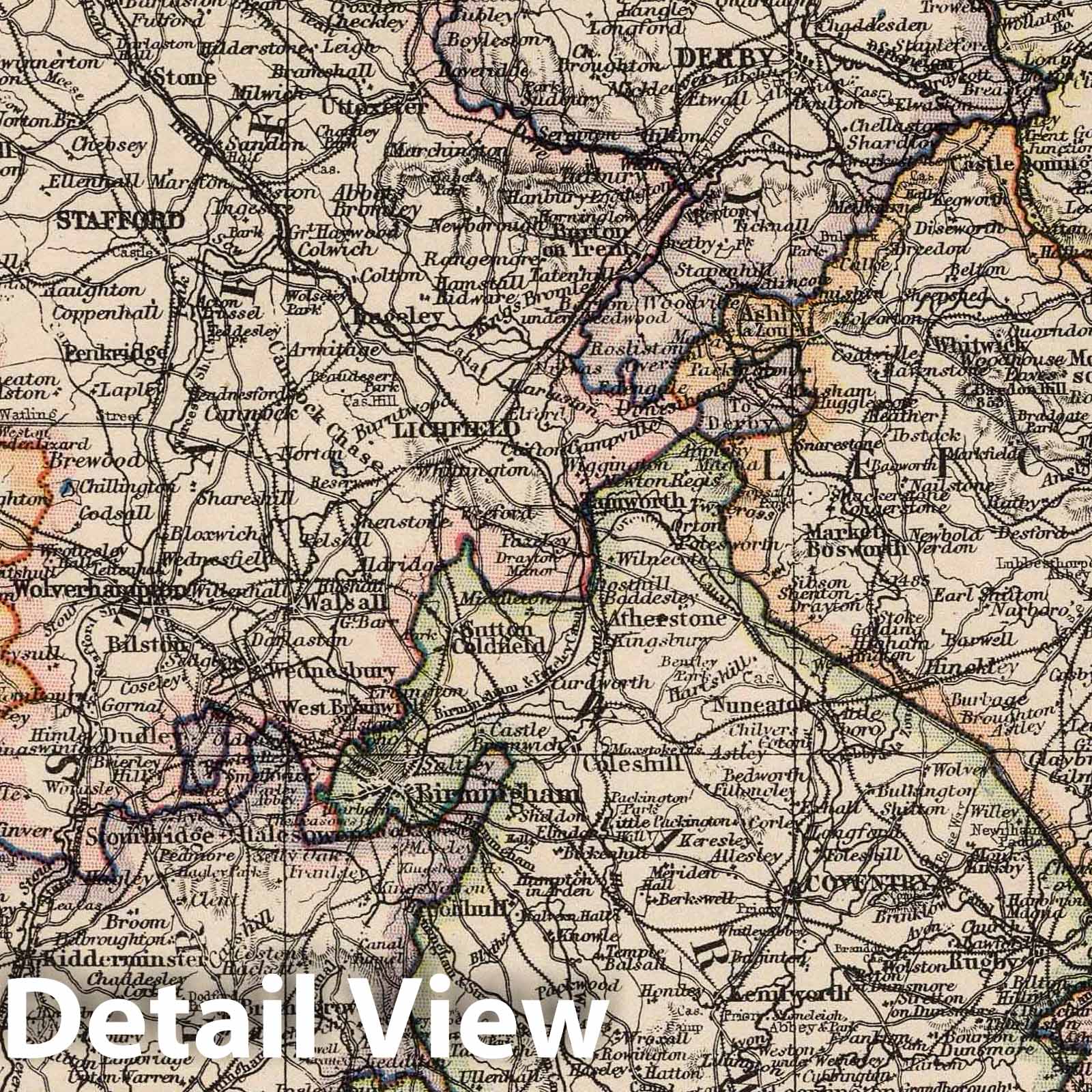England and Wales - Physical Map, 1906 - Victoria Regina Atlas Print