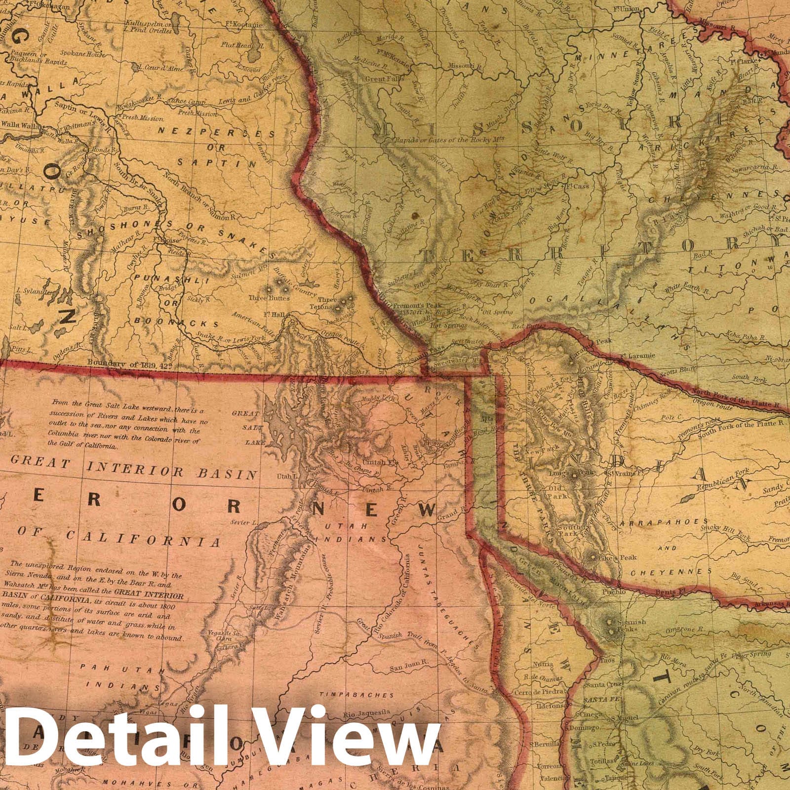 Texas, Oregon, and California 1846 Historical Map Print