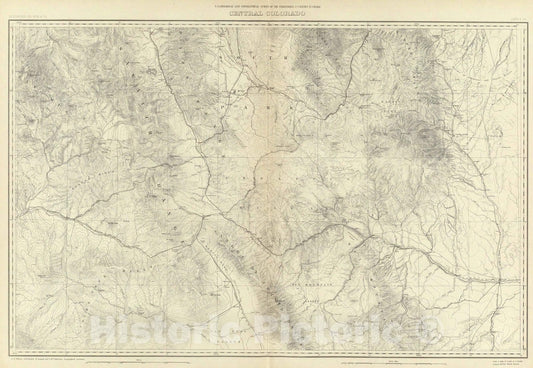 Historic Map : 1881 Central Colorado. v2 - Vintage Wall Art