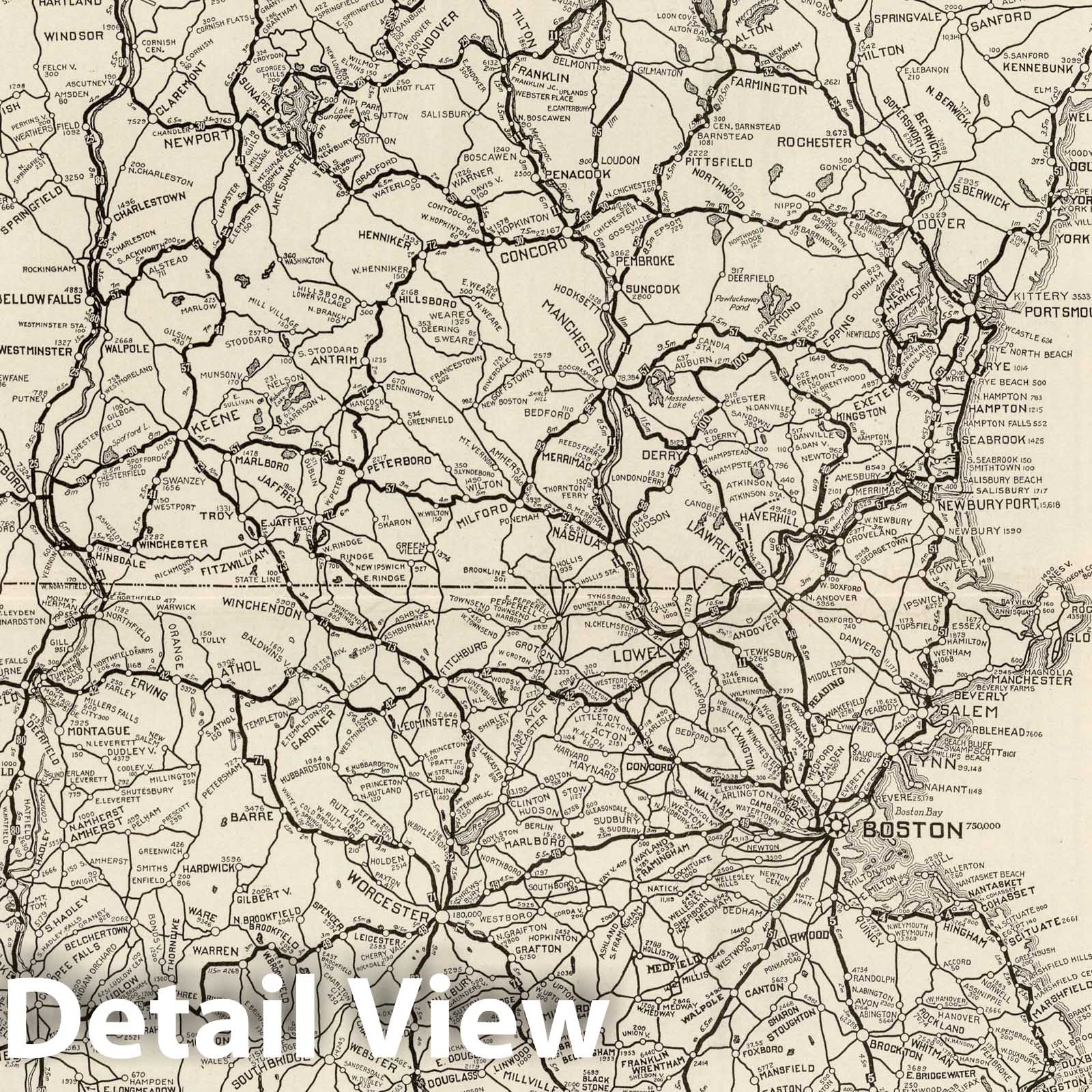 New England and Eastern New York - Road Map, 1924 - Rand McNally Auto Trails