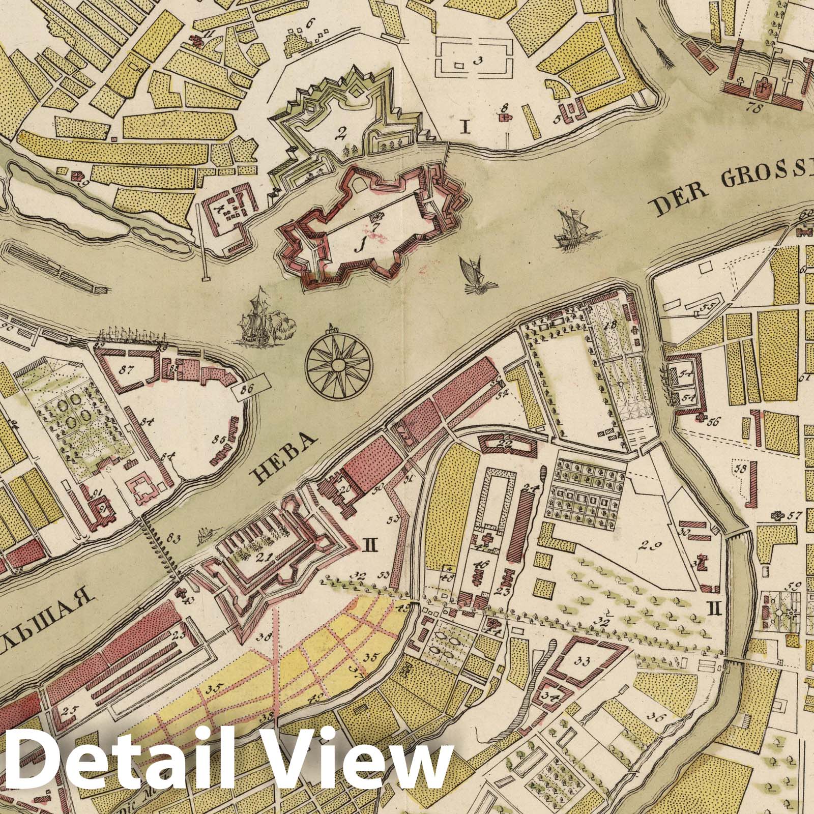 Historic Map : Russia , Saint Petersburg (Russia), 1737 Plan Imperatorskaga stolichanago goroda Sankt Peterburga (St. Petersburg) , Vintage Wall Art