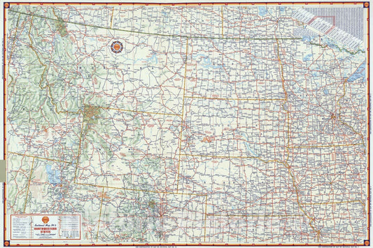 Historic Map : National Atlas - 1956 Shell Sectional Map No. 9 - Northwestern States. - Vintage Wall Art