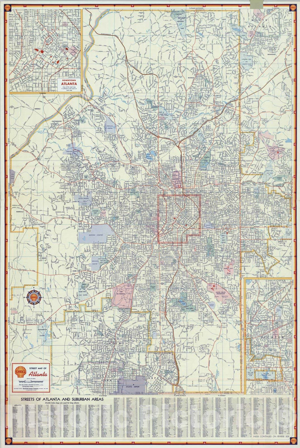 Historic Map - National Atlas - 1956 Atlanta (Georgia). - Vintage Wall Art