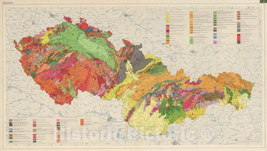 Historic Map : National Atlas - 1966 Geology. - Vintage Wall Art