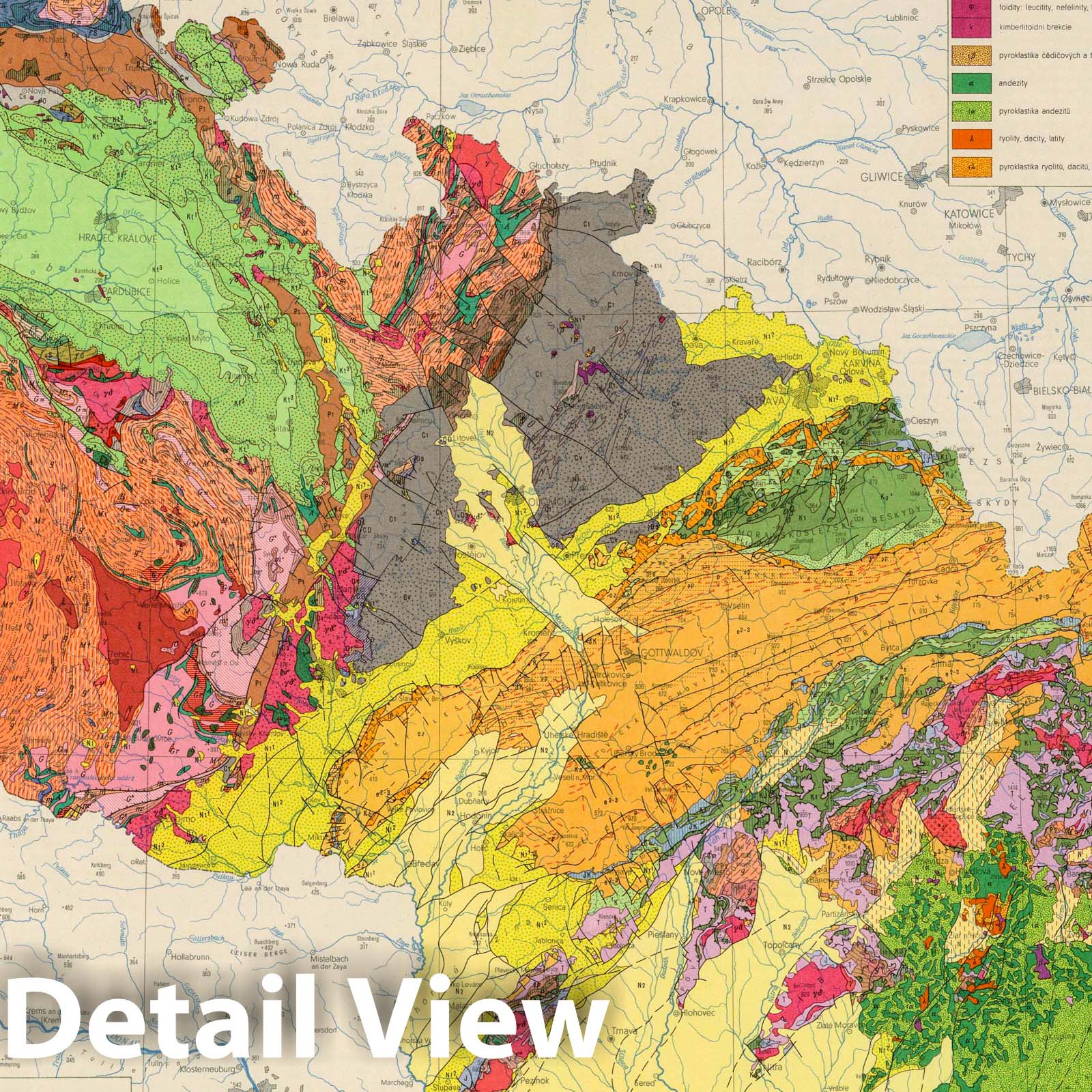 Czech Republic and Slovakia - Geologic Map, 1966 - Historical Map Print