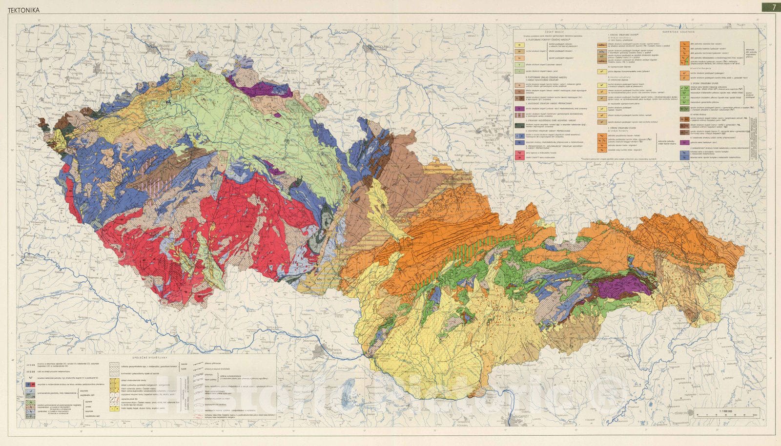Historic Map : National Atlas - 1966 Tectonics. - Vintage Wall Art