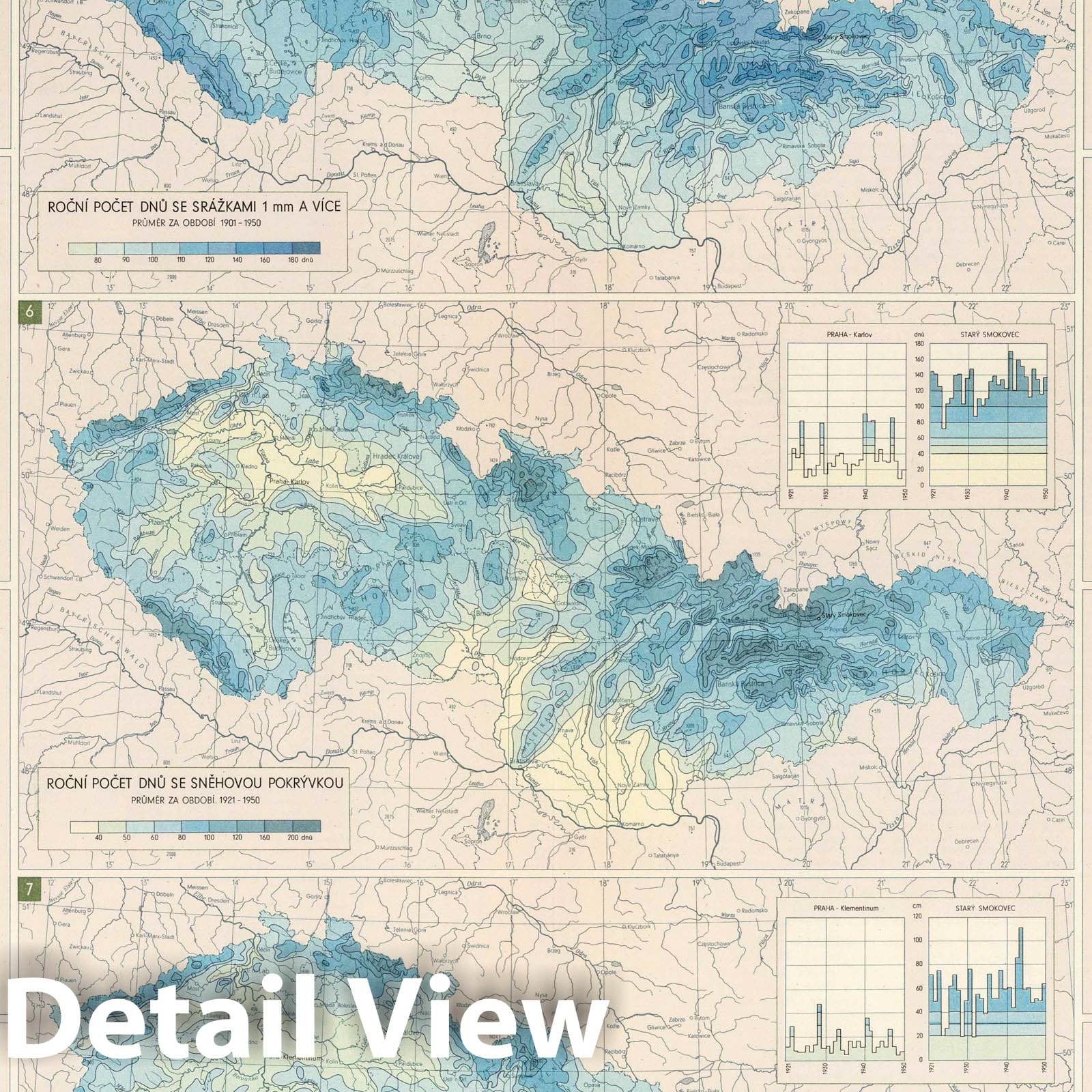 Czechoslovakia - Climate, 1966 - Historical Map Print