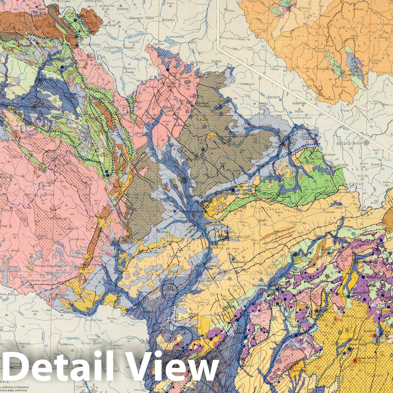 Czechoslovakia - Hydrogeology, 1966 - Historical Map Print