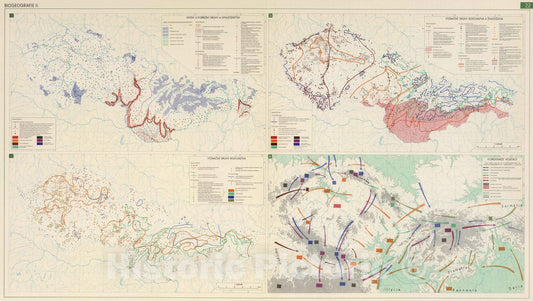 Historic Map : National Atlas - 1966 Biogeography II. - Vintage Wall Art