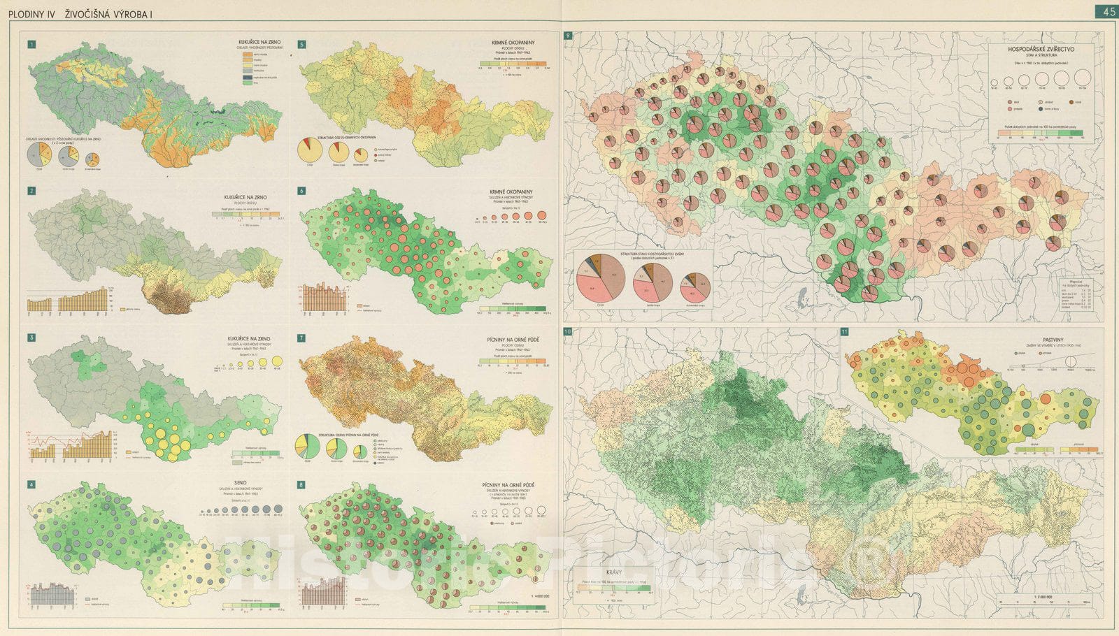 Historic Map : National Atlas - 1966 Crops IV, Animal Production I. - Vintage Wall Art