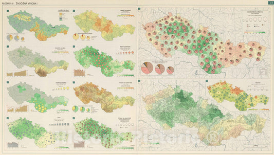 Historic Map : National Atlas - 1966 Crops IV, Animal Production I. - Vintage Wall Art