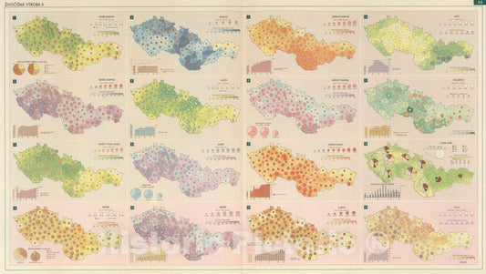 Historic Map : National Atlas - 1966 Animal Production II. - Vintage Wall Art
