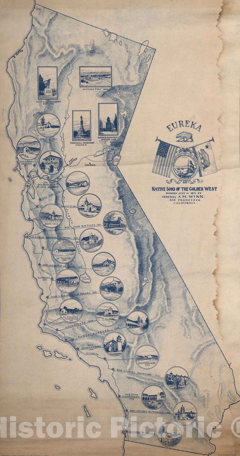 Historic Map : Wall Map - 1920 (California) - Vintage Wall Art