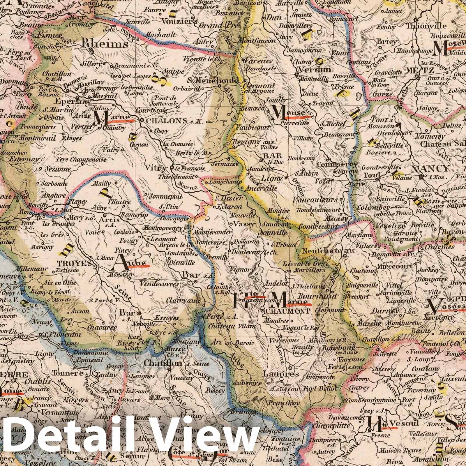 Northeastern France, 1820 - Historical Map Print