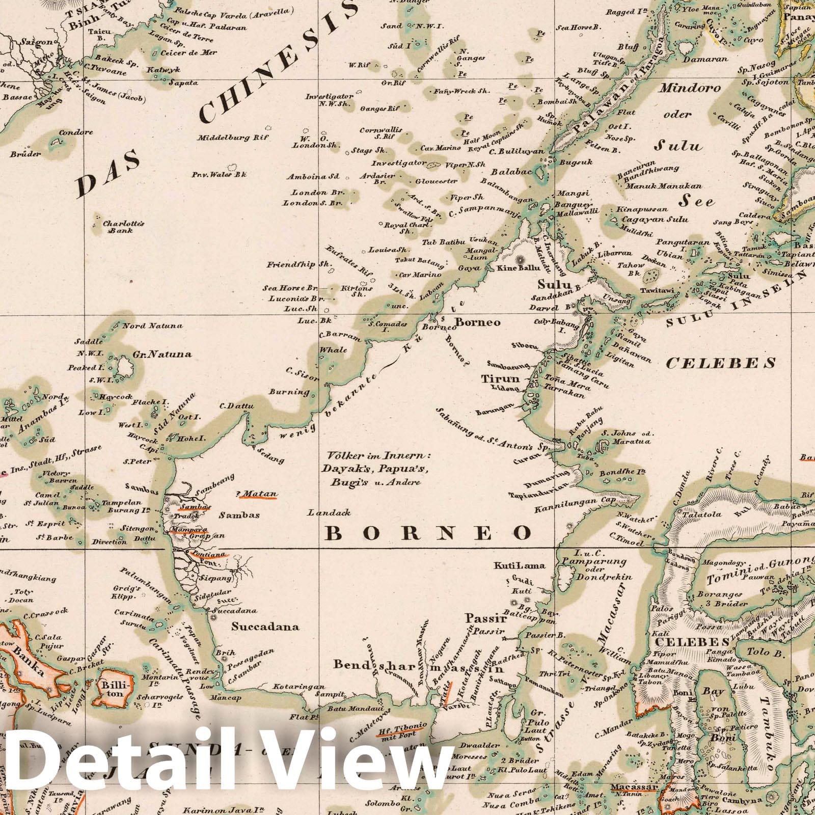 East Indies and Kieling Islands, 1830 - Historical Map Print