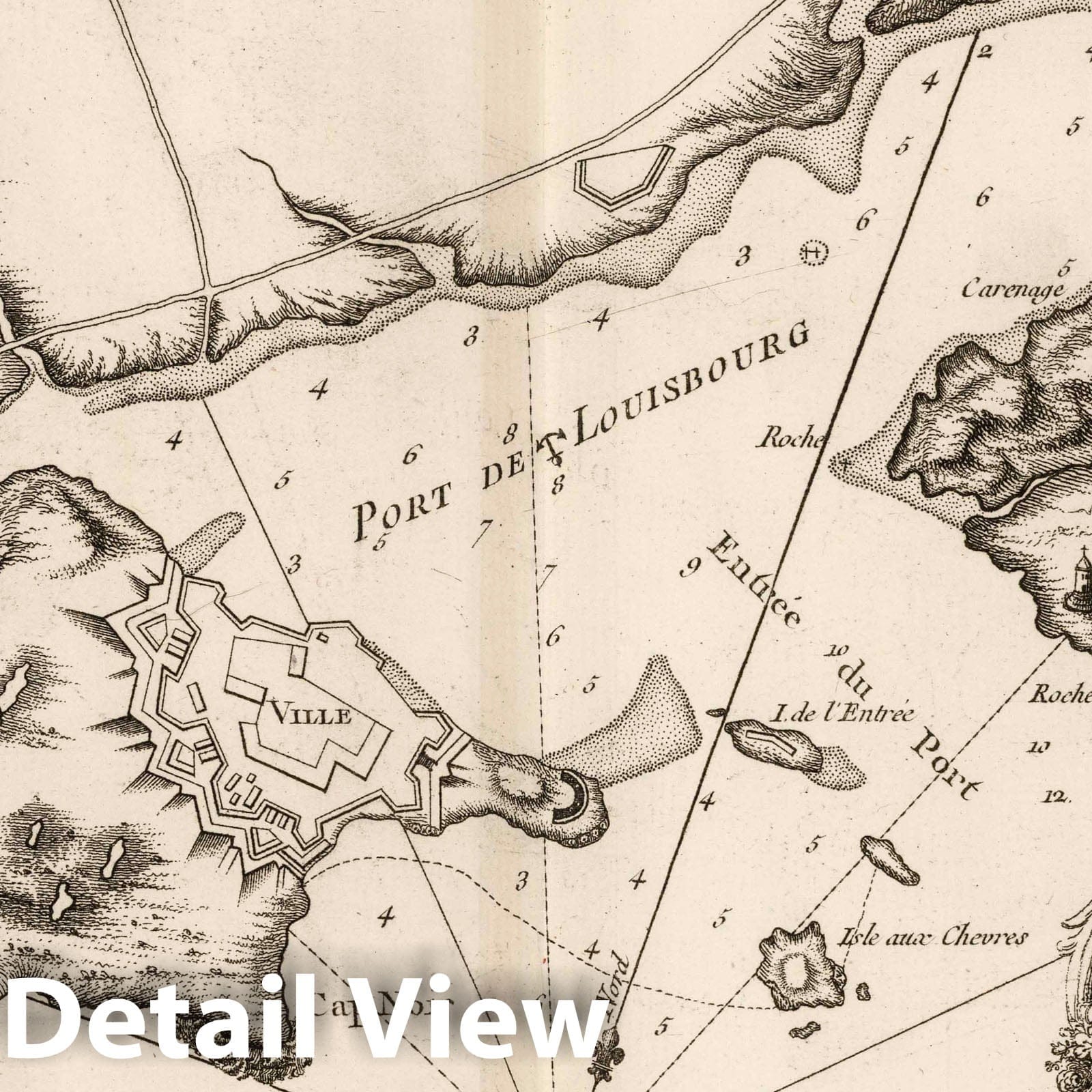 Port of Louisbourg, Isle Royale - Nautical Chart, 1764 - Historical Map Print