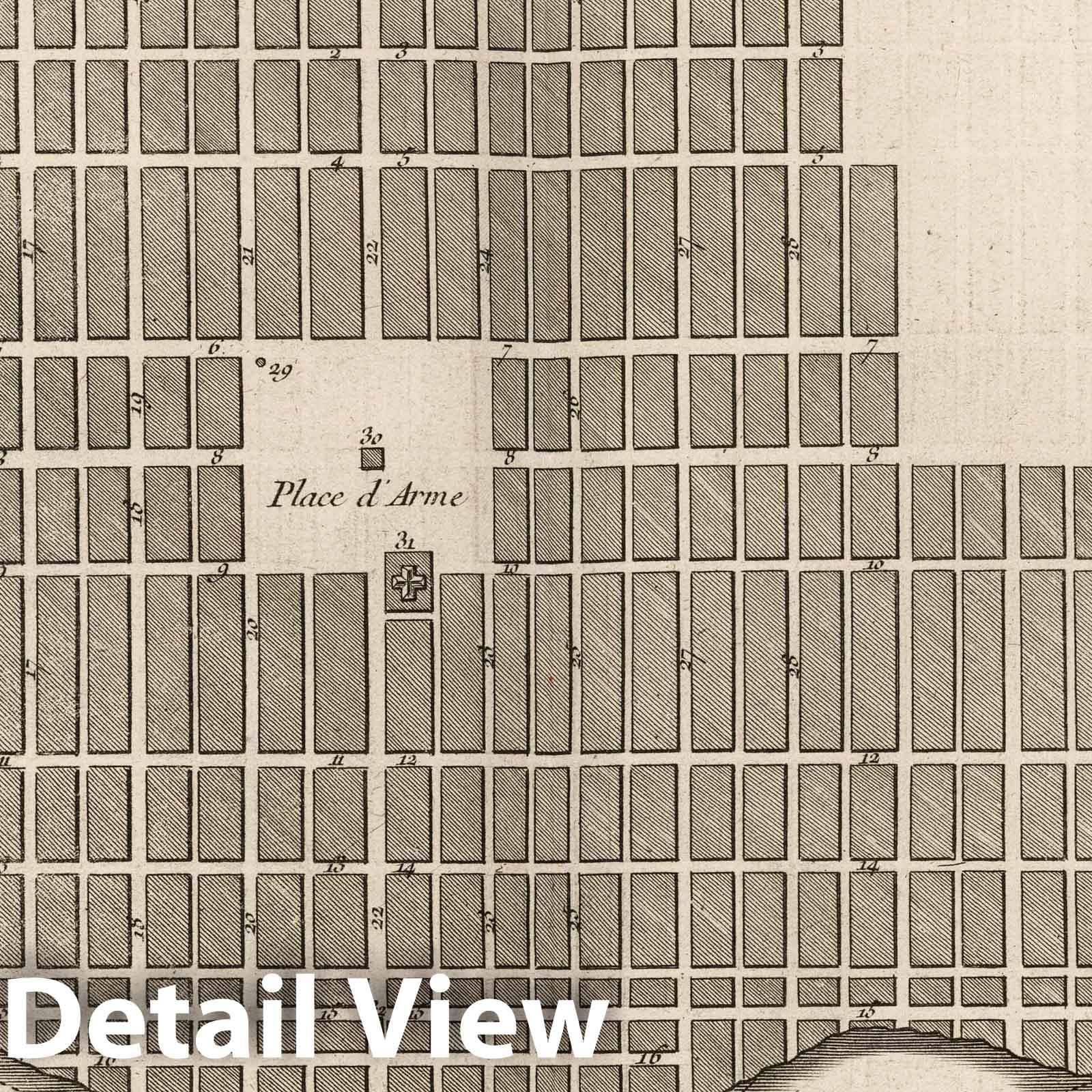 Historic Map : Jamaica , Kingston (Jamaica), 1764 Plan de la ville de Kingstown suivant le projet donne par le colonel Christian Lilly , Vintage Wall Art