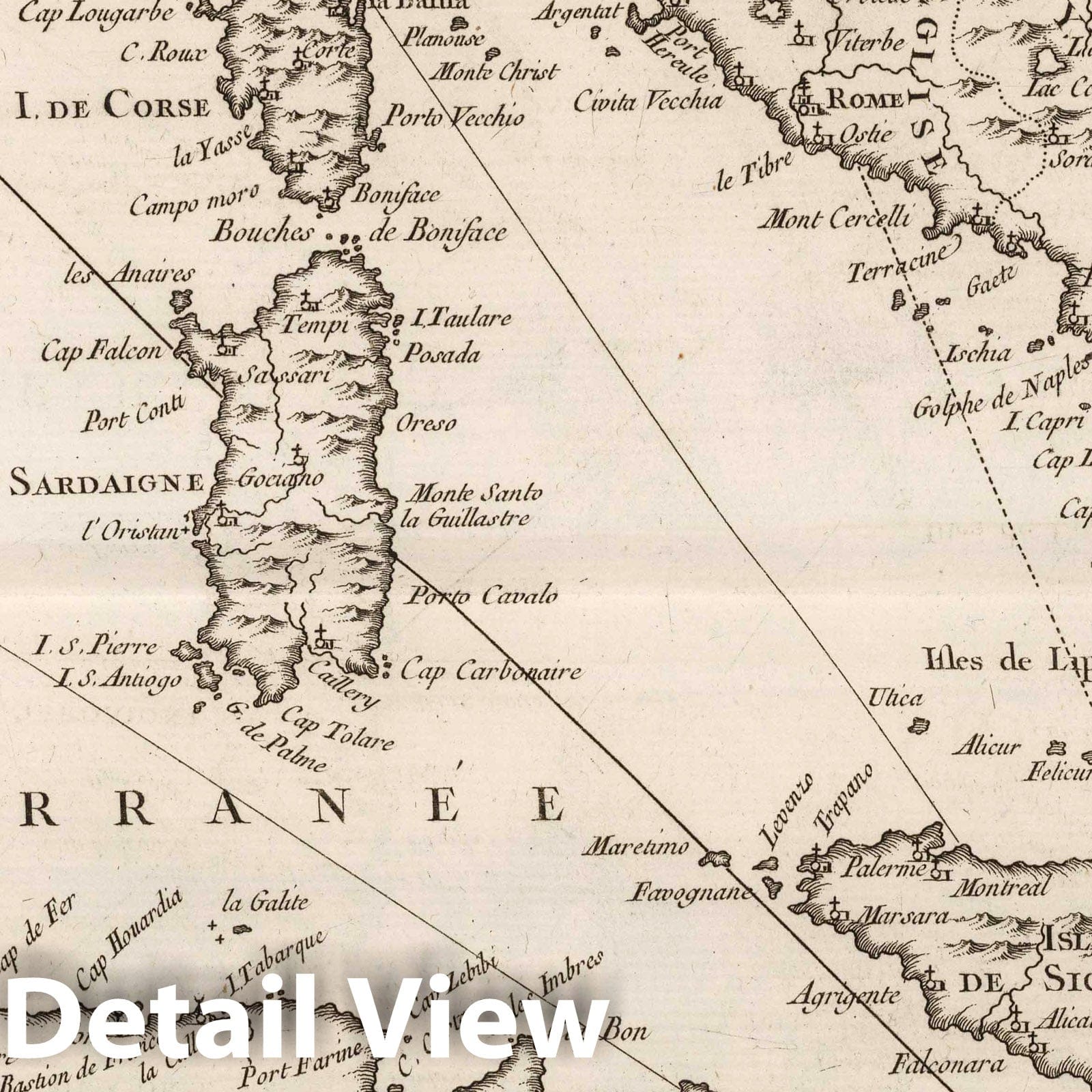 Coasts of Italy, Corsica, Sardinia, Sicily - Nautical Chart, 1764