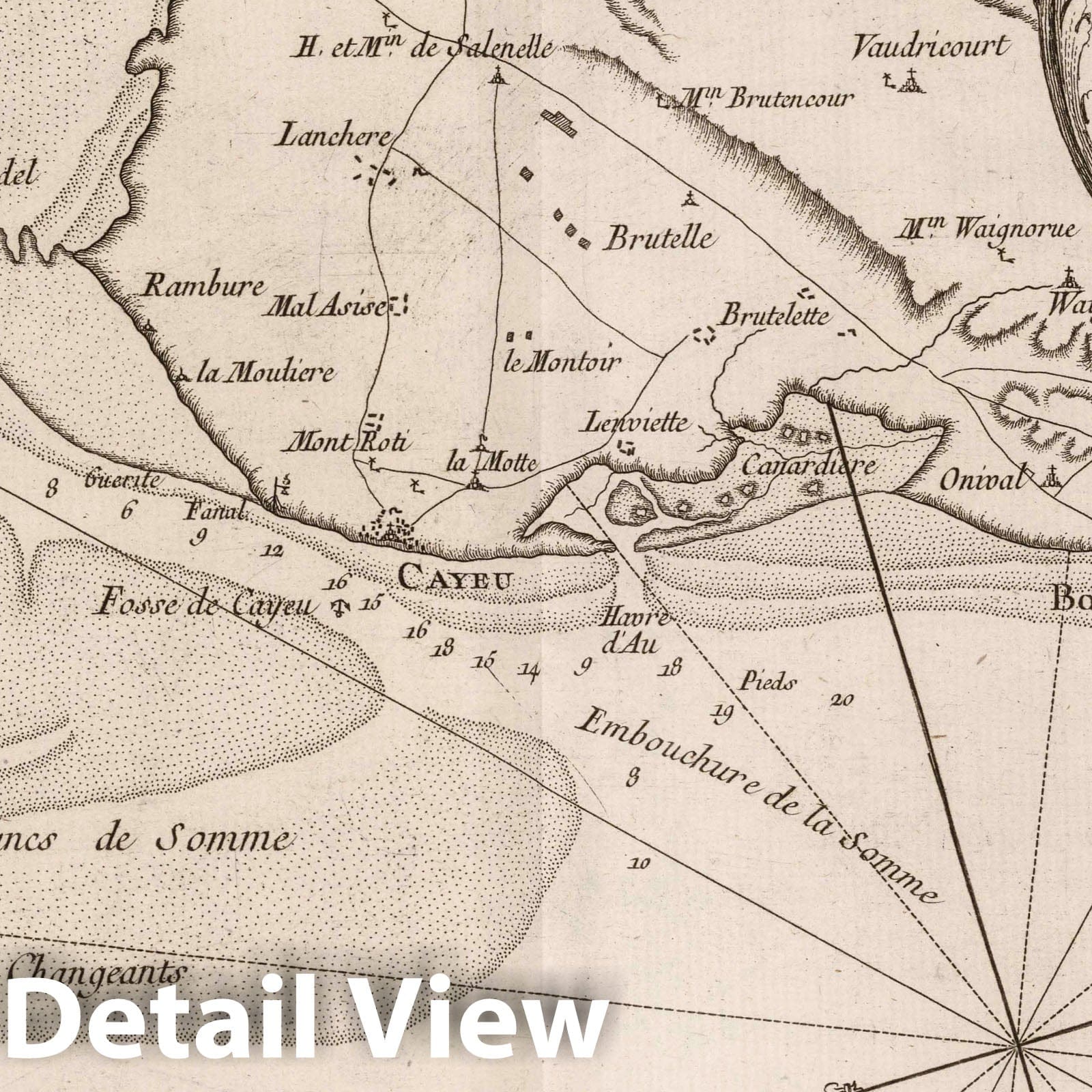 Somme River Estuary, France - Nautical Chart, 1764