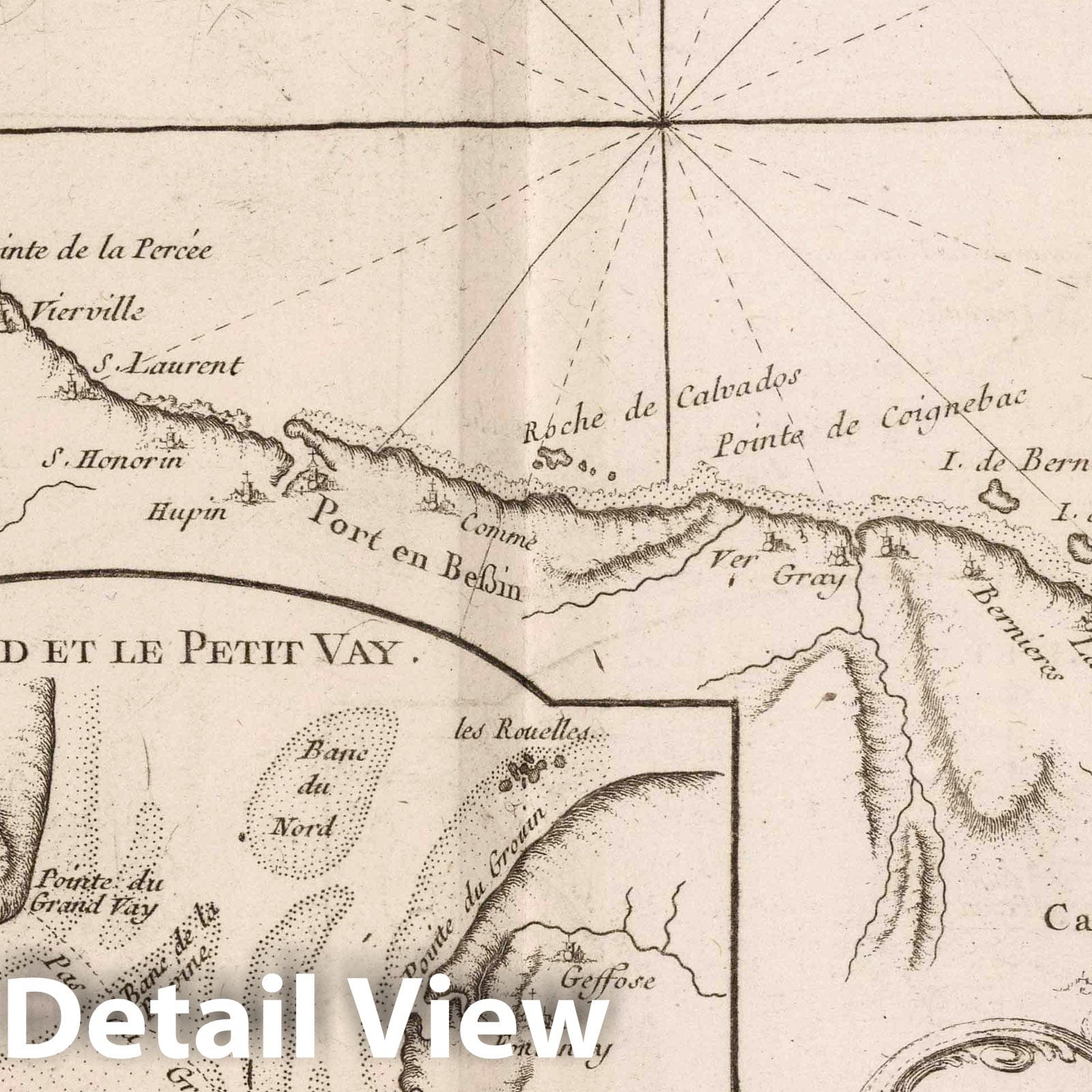 Normandy Coast, France - Nautical Chart, 1764