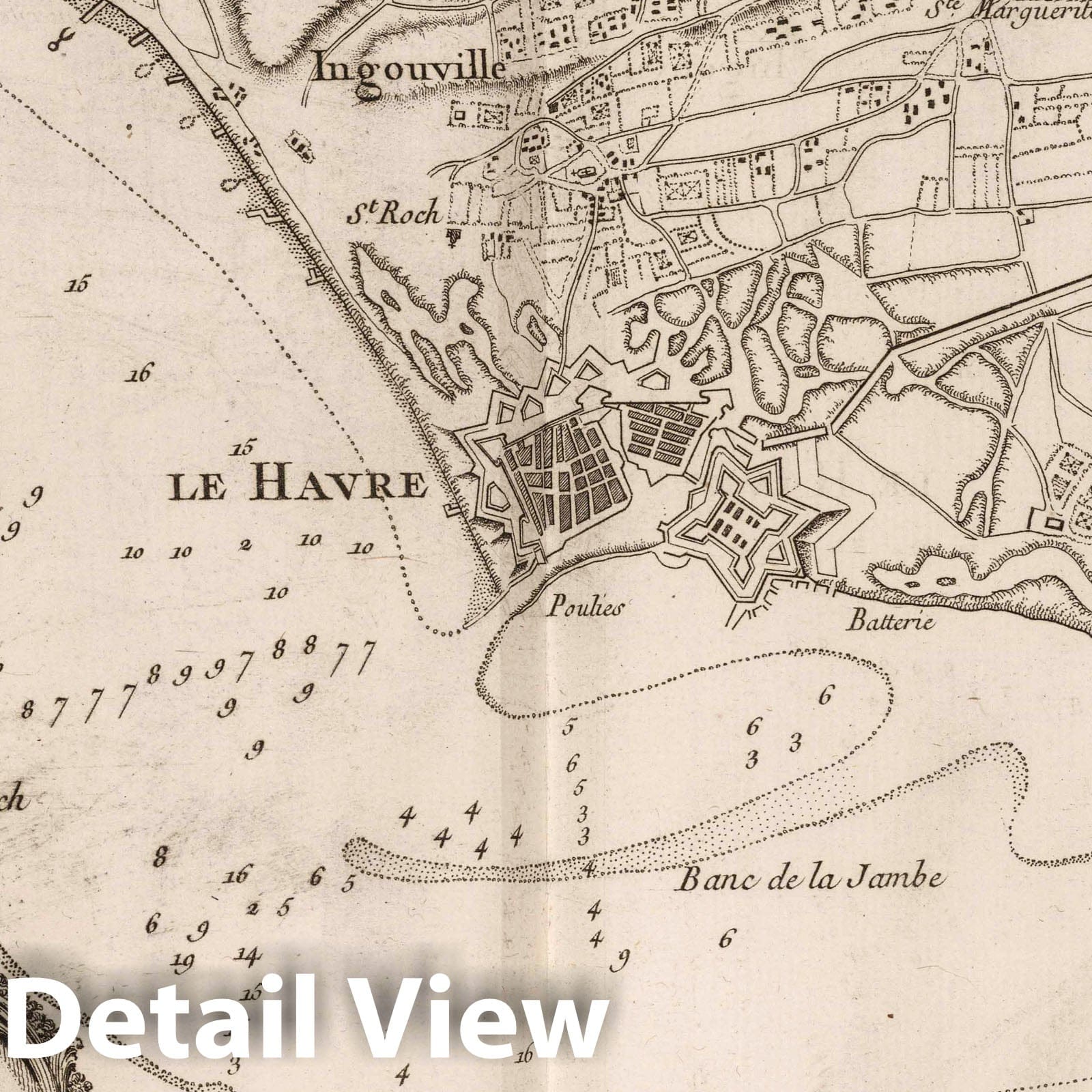 Havre, France - Nautical Chart, 1764 by Bellin