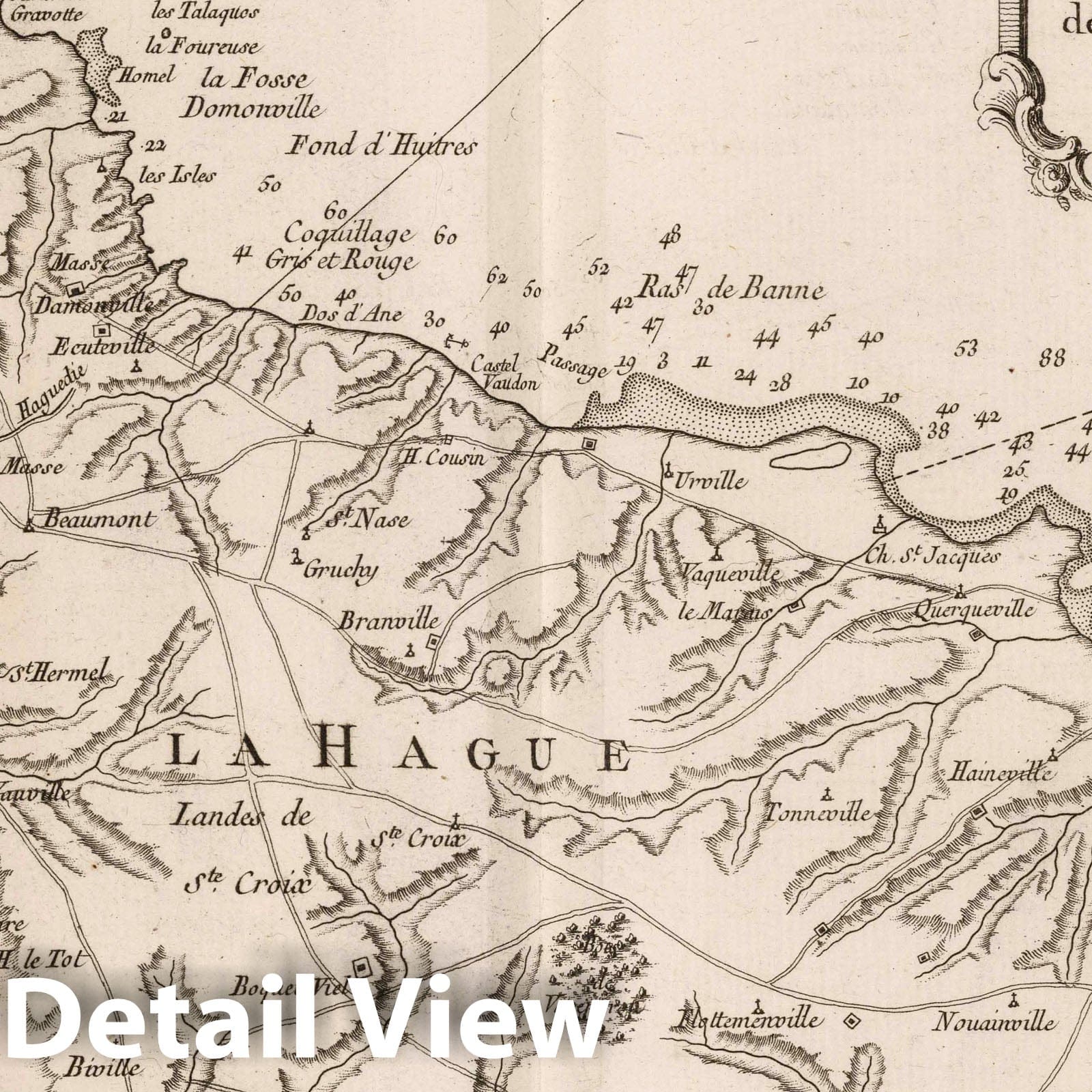 Coast of Normandy - Nautical Chart, 1764 - Historical Map Print