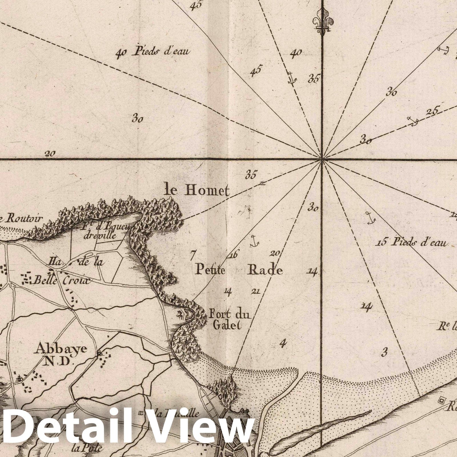 Cherbourg, France - Nautical Chart, 1764