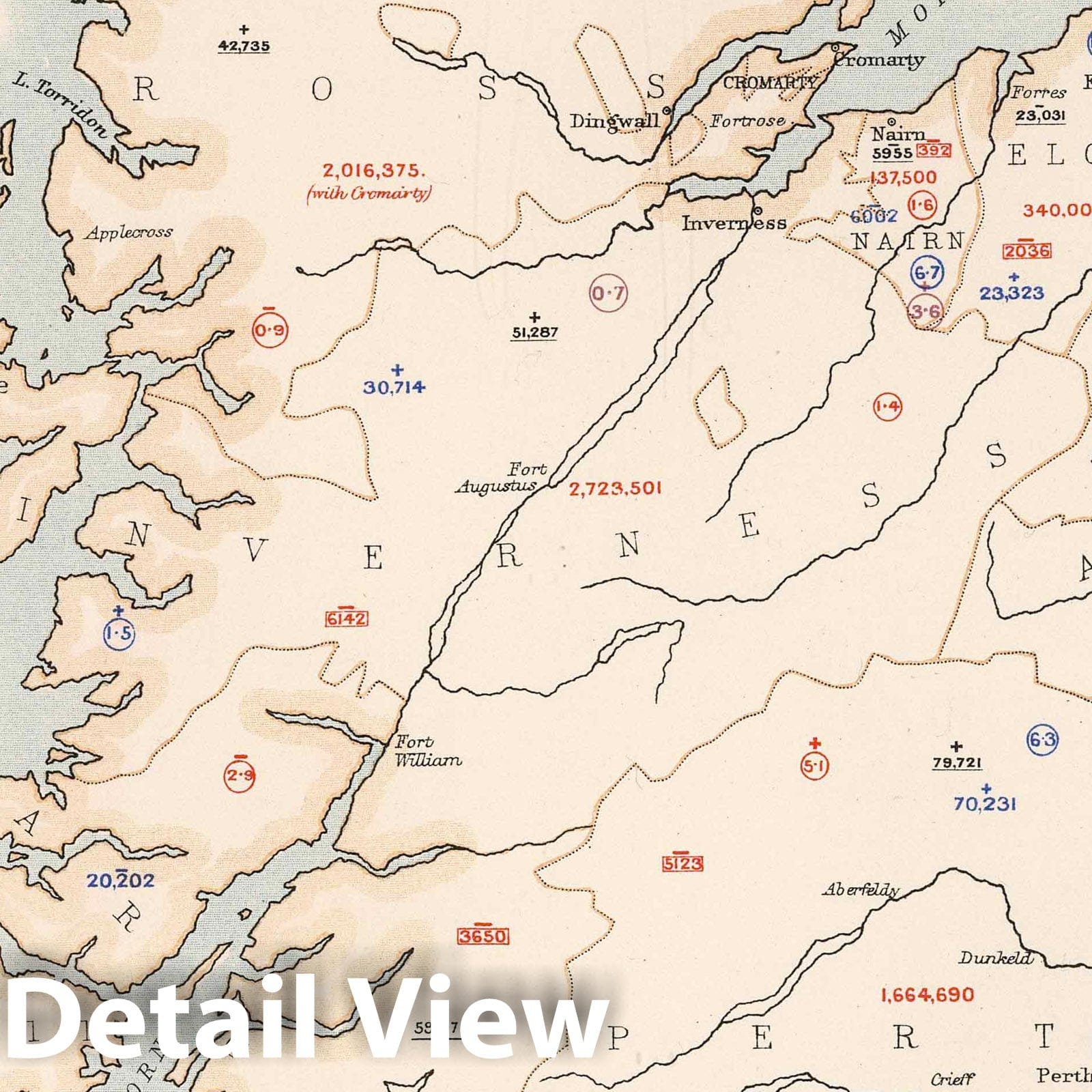 Scotland - Agricultural Map, 1881 - Historical Map Print
