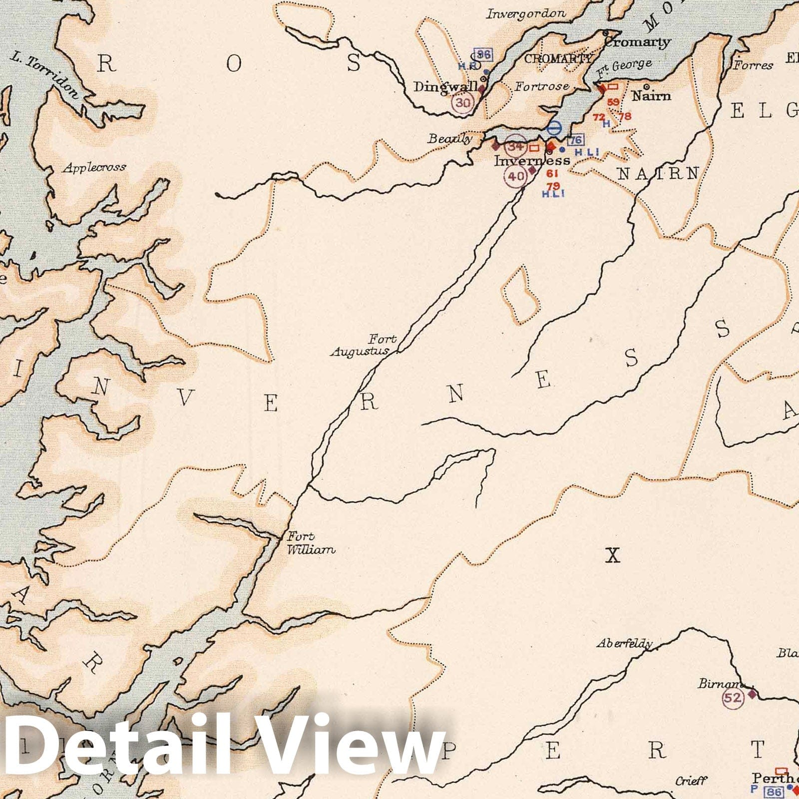 Scotland - Military Map, 1881 - Historical Map Print
