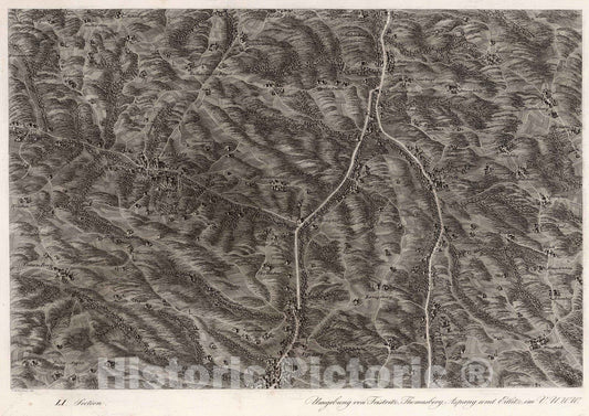 Historic Map : Austria, 1837 LI Section. Umgebung von Feistritz, Thomasberg, Aspang Edlitz im V.U.W.W. J. Hollnsteiner del. , Vintage Wall Art