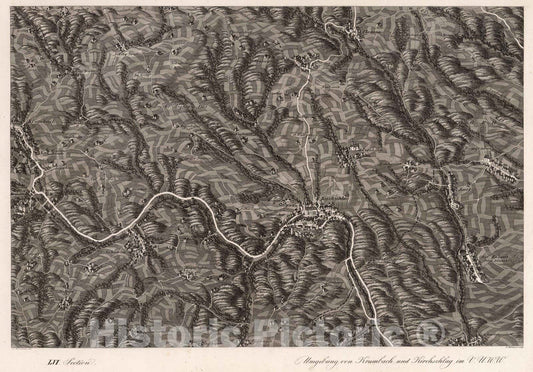 Historic Map : Austria, 1837 LVI Section. Umgebung von Krumbach und Kirchschlag im V.U.W.W. J. Hollnsteiner del. A. Gebhardt sculp. , Vintage Wall Art