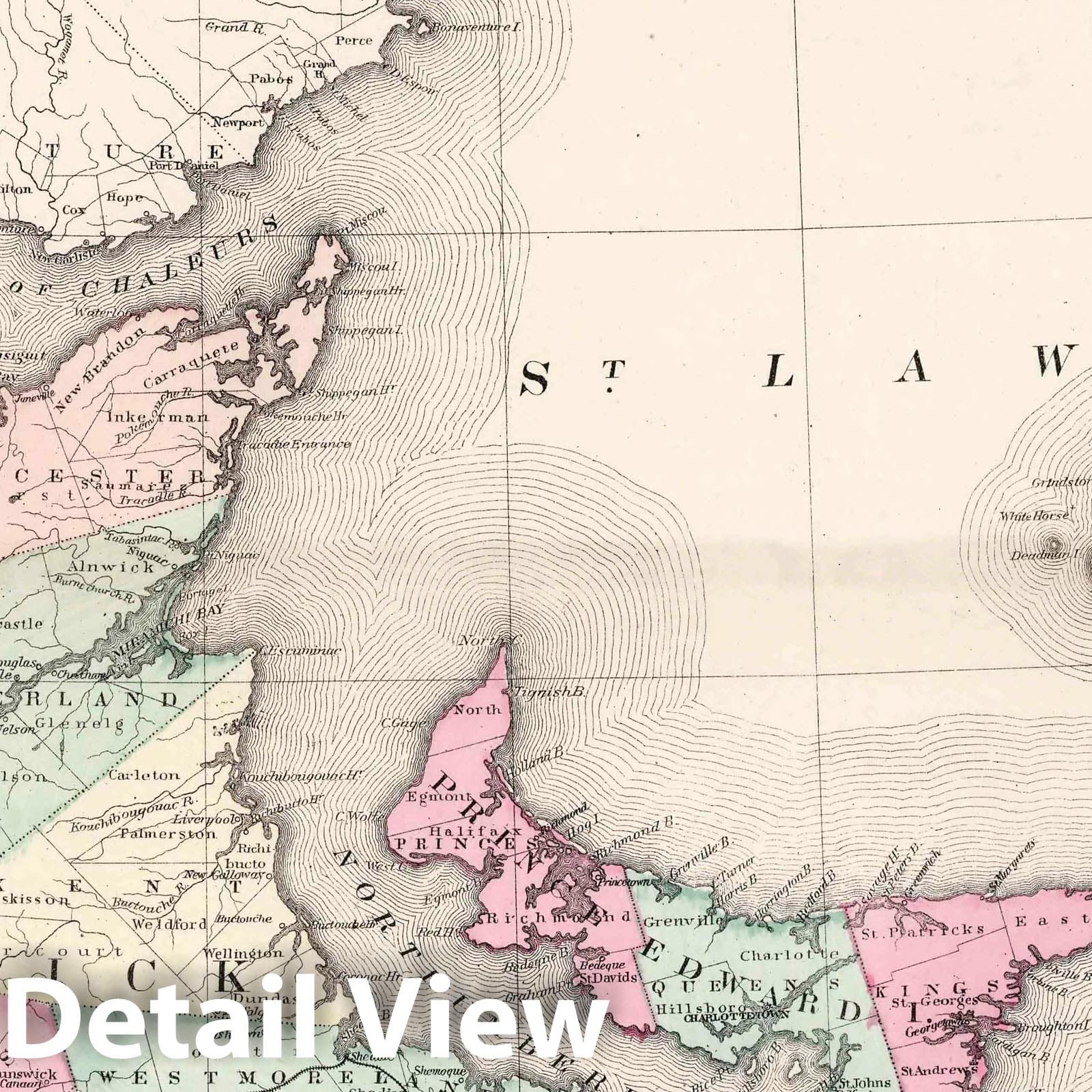 New Brunswick, Nova Scotia & Prince Edward Island - 1874 Survey Map