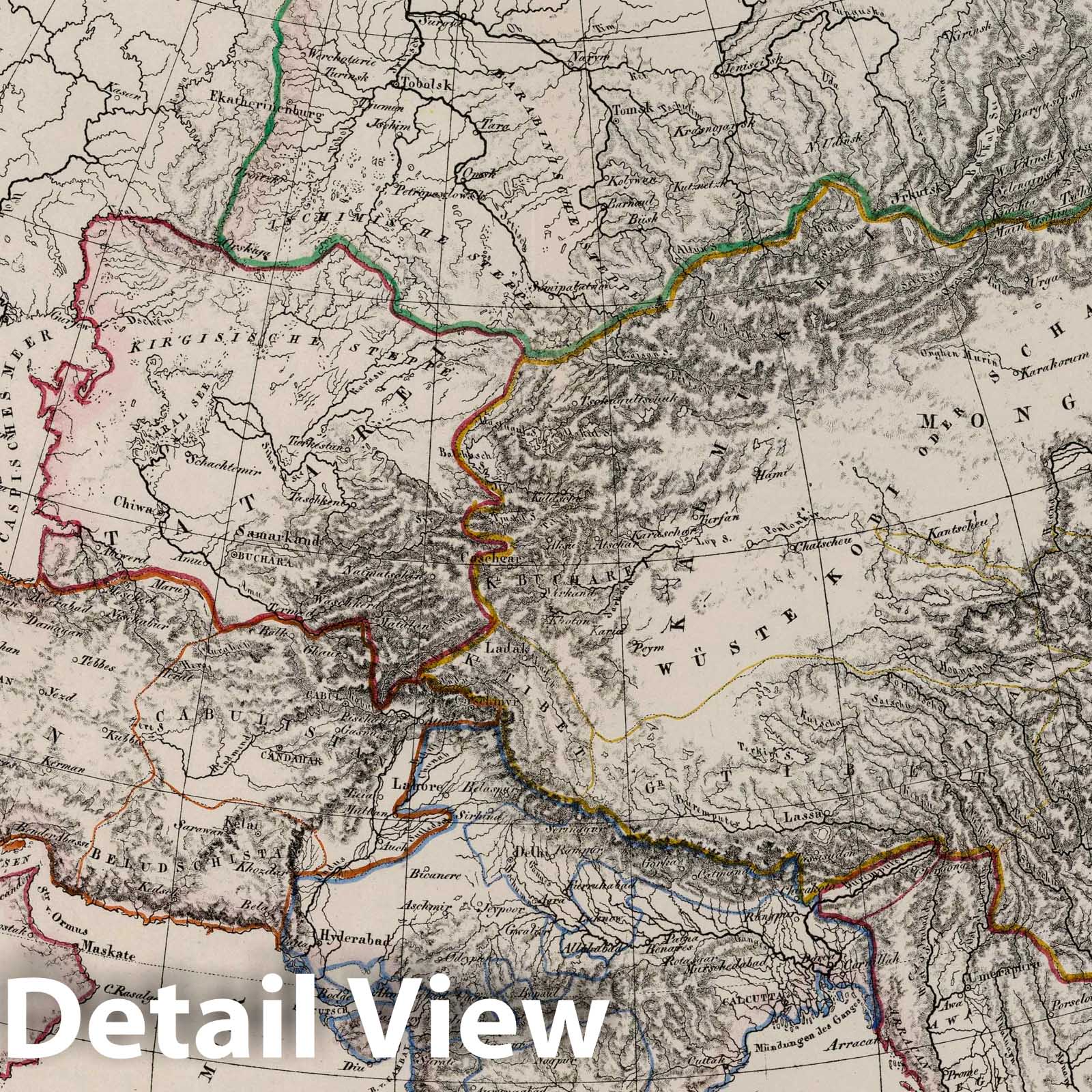 Asia - Military Map, 1824 - Historical Topographic Atlas Reproduction