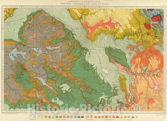 Historic Map : 1881 Western Colorado and Part of Utah. v1 - Vintage Wall Art