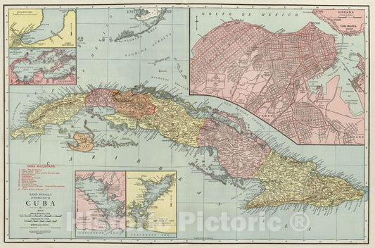 Historic Wall Map : National Atlas - 1924 Cuba. - Vintage Wall Art
