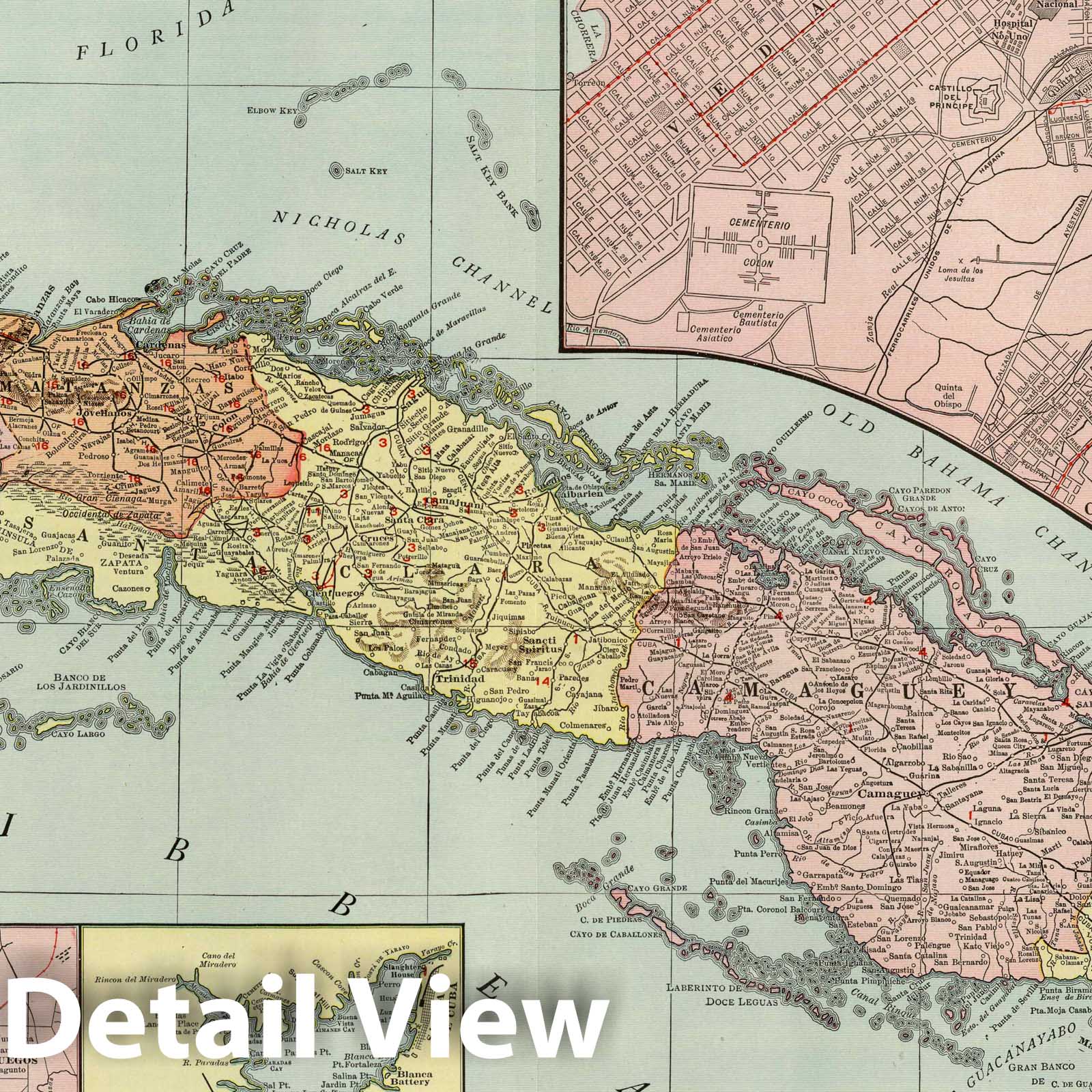 Cuba - Railroad Map, 1924 - Rand McNally Commercial Atlas