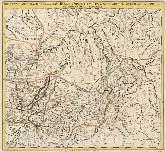 Historic Map : Russia, Siberia 1745 Irkutensis Vice Praefectura , Vintage Wall Art