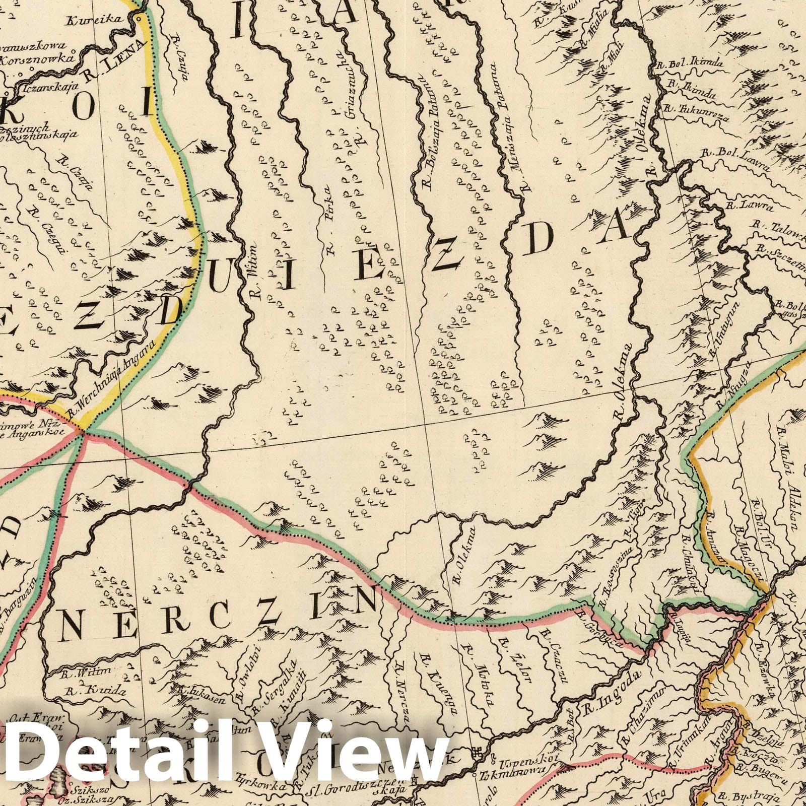 Irkutsk Region with Lake Baikal, Siberia - Road Map, 1745