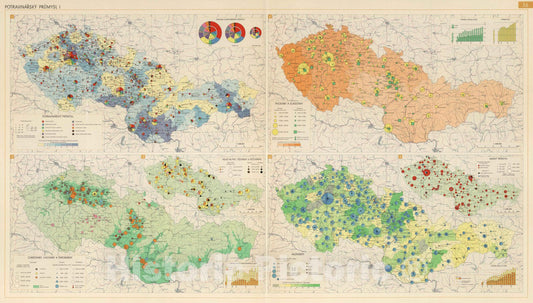 Historic Map : National Atlas - 1966 Food Industry I. - Vintage Wall Art