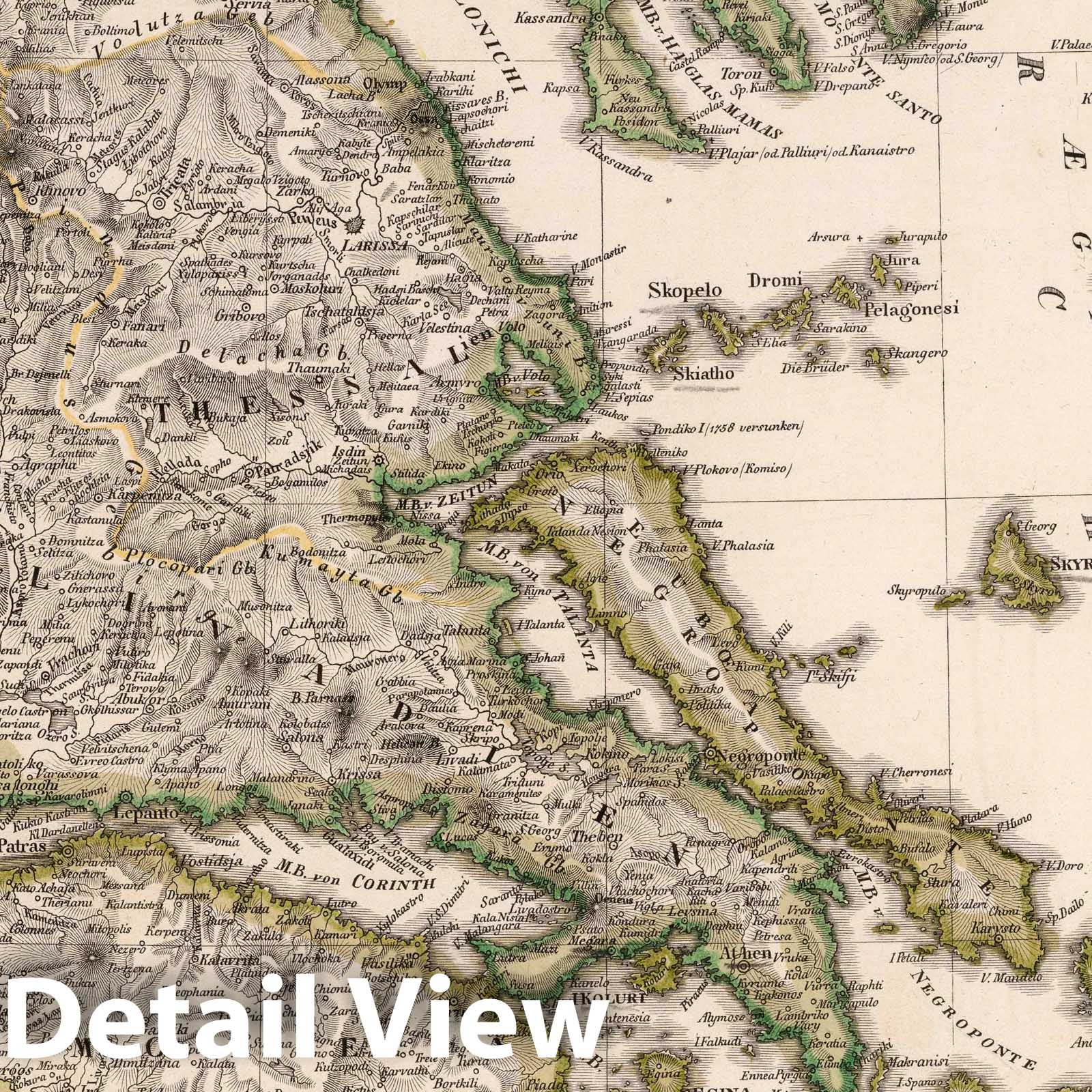 Greece - Plate No. 38b, 1823 - Stieler Hand-Atlas Historical Map Print