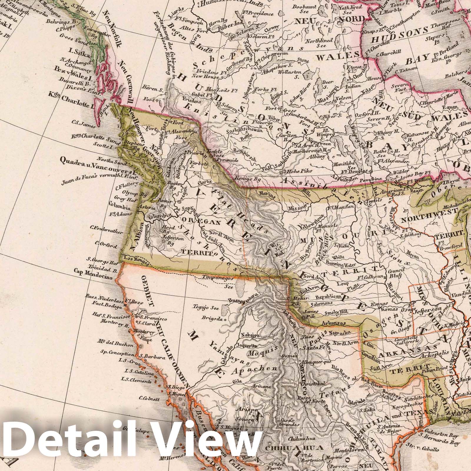 Historic Map : 1832 Nord-America, 1832 - Vintage Wall Art