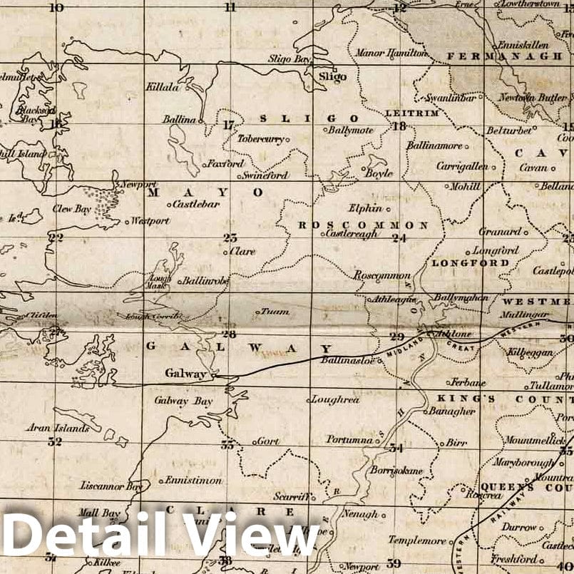 Ireland - Ordnance Survey Index, 1857 - Historical Map Print